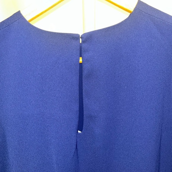 16Arlington Billie Dress Blue Feather Trim Midi Size 6 Cocktail Formal Party NWT - Picture 10 of 15